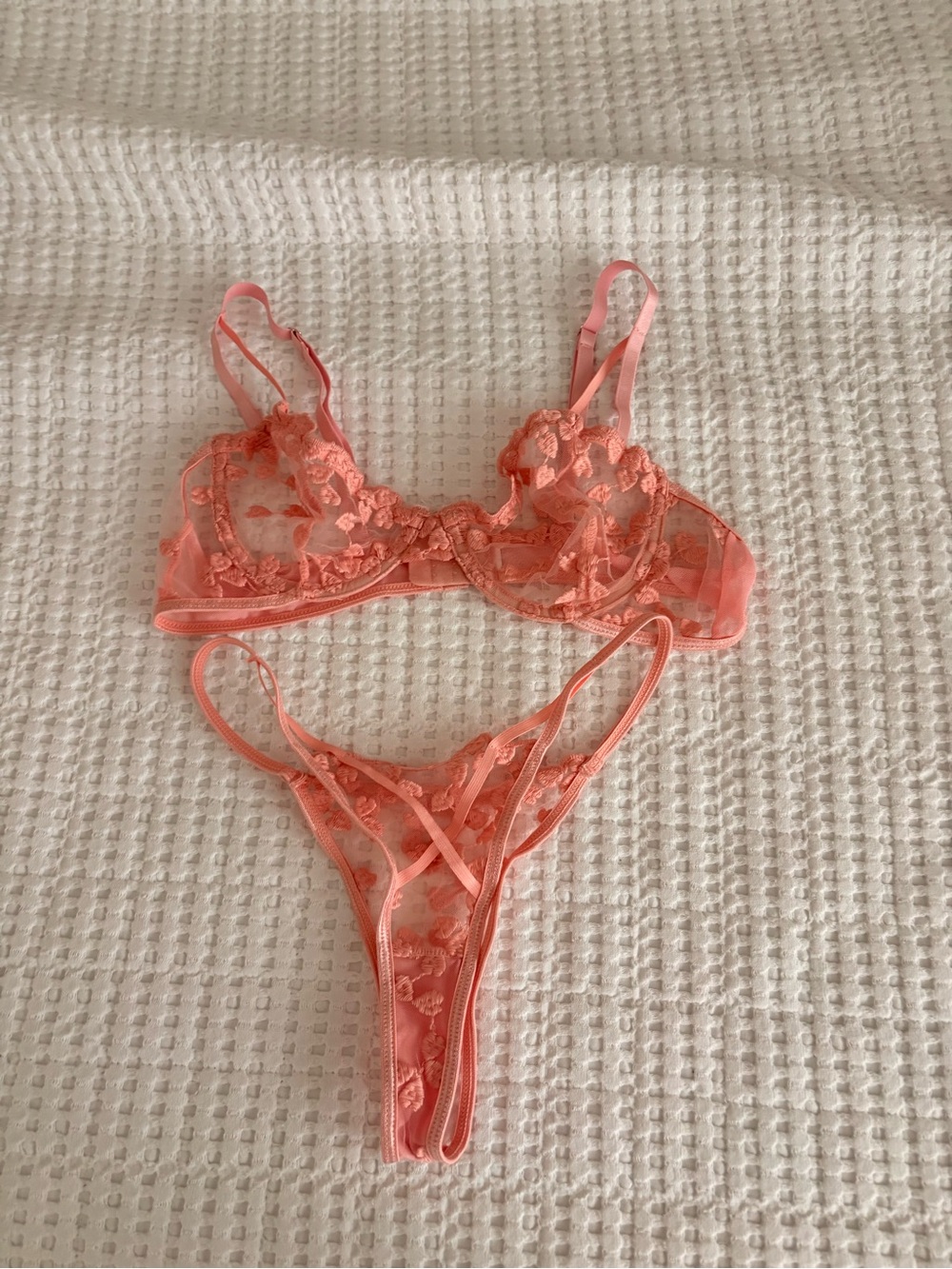 Heart lace bra and panty set